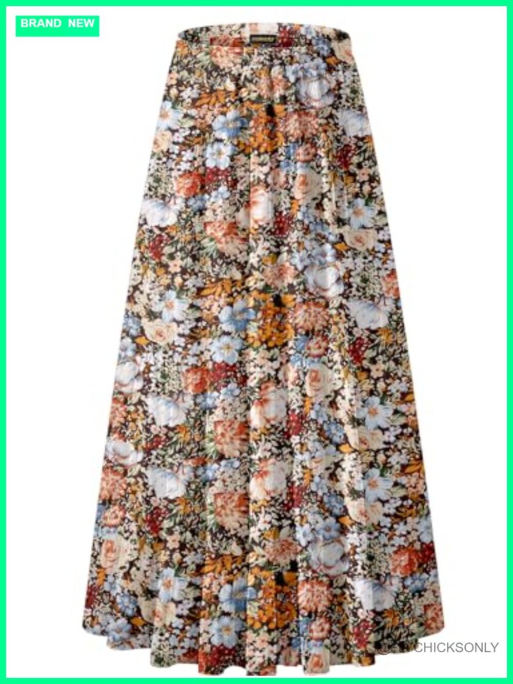 Chiffon High Waist Pleated A-Line Maxi Skirt Elastic Waist Double Layer